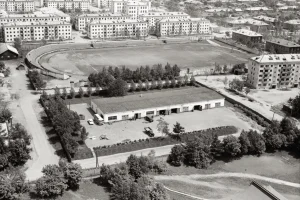 Фото стадиона ДОСА с борта вертолета (1968 год)