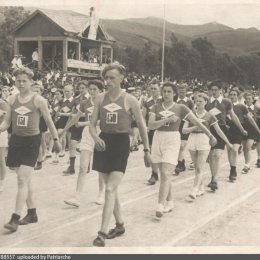 Открытие областной Спартакиады школьников. Южно-Сахалинск, 1951 год