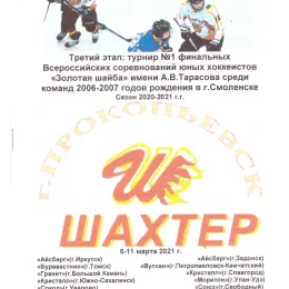 Финал турнира "Золотая шайба" среди юношей 2006-2007 г.р. в Смоленске с участием "Кристалла" в