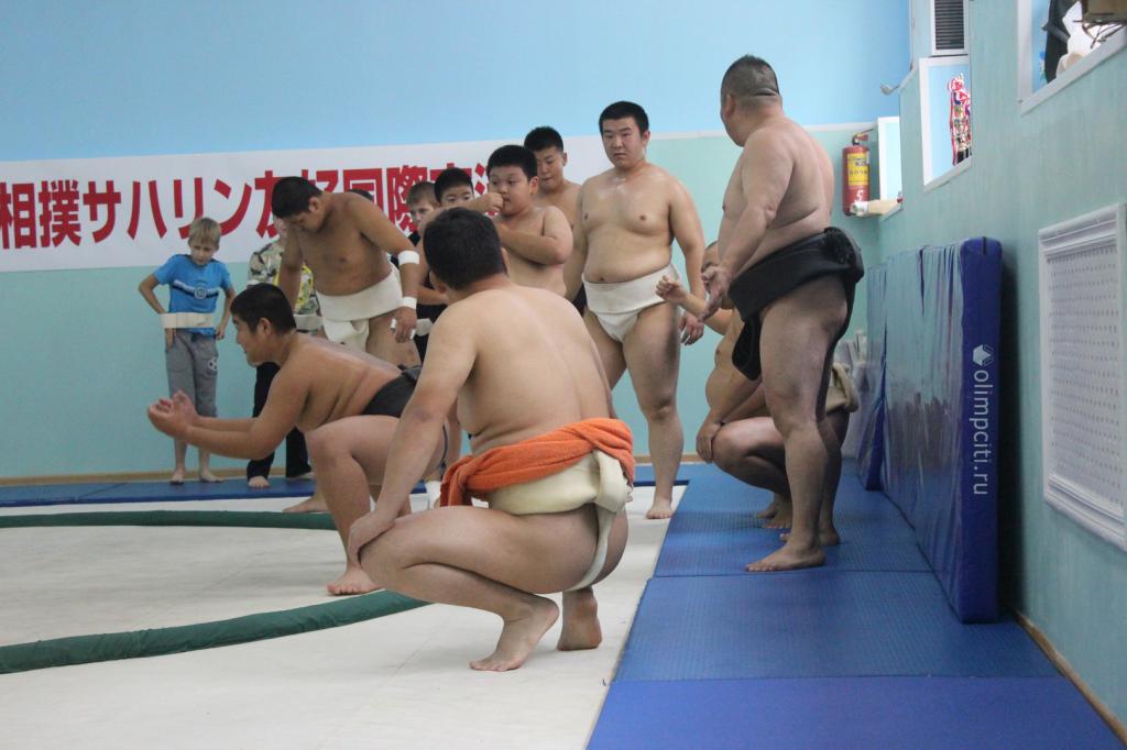 Дружественная встреча японских и сахалинских сумоистов