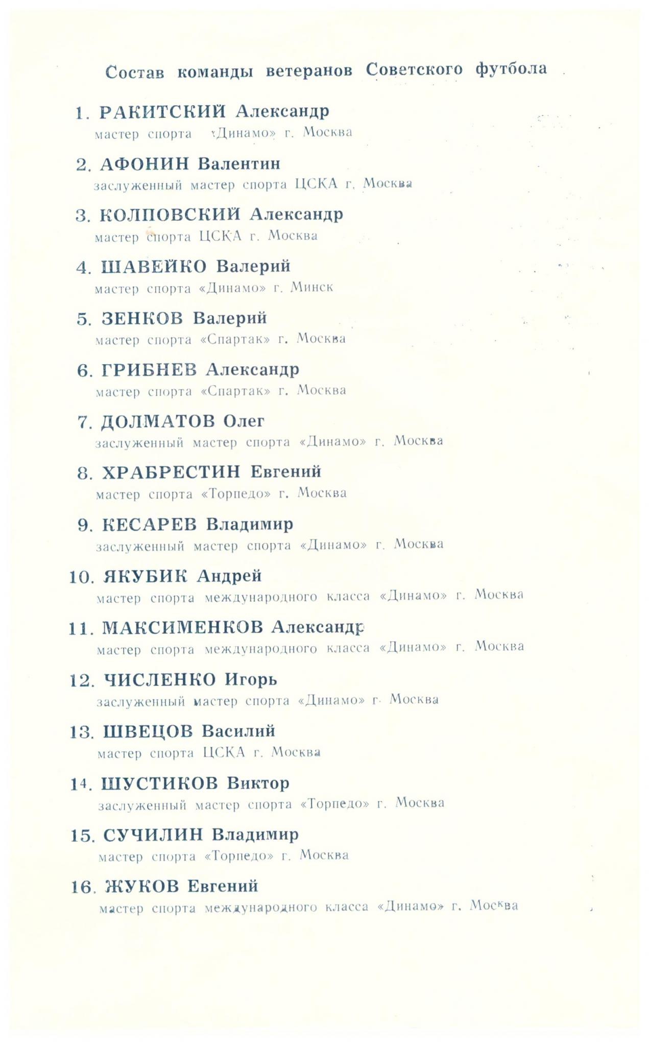 Сборная Александровск-Сахалинского - Сборная ветеранов советского футбола